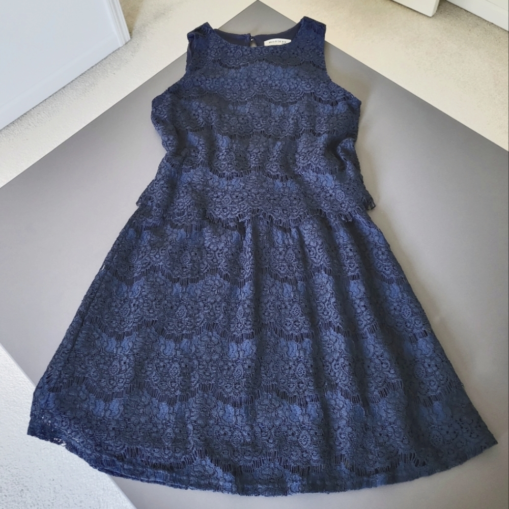 NWOT Monteau Lace Dress Blue Size S